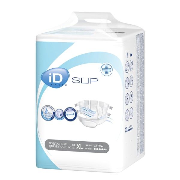 Изображение товара Подгузники для взрослых АйДи Slip Basic XL 10шт Подгузники для взрослых АйДи Slip Basic XL 10шт фотография